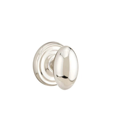 Emtek Egg Knob with Regular Rosette in Polished Nickel