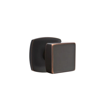 Emtek Square Knob with Urban Modern Rosette in Oil Rubbed Bronze