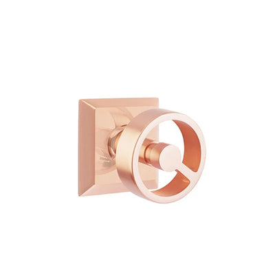 Emtek Spoke Knob with Quincy Rosette in Satin Rose Gold
