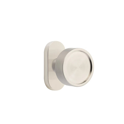 Emtek Verve Knob with Oval Stretto 1-1/2" x 3" in Satin Nickel