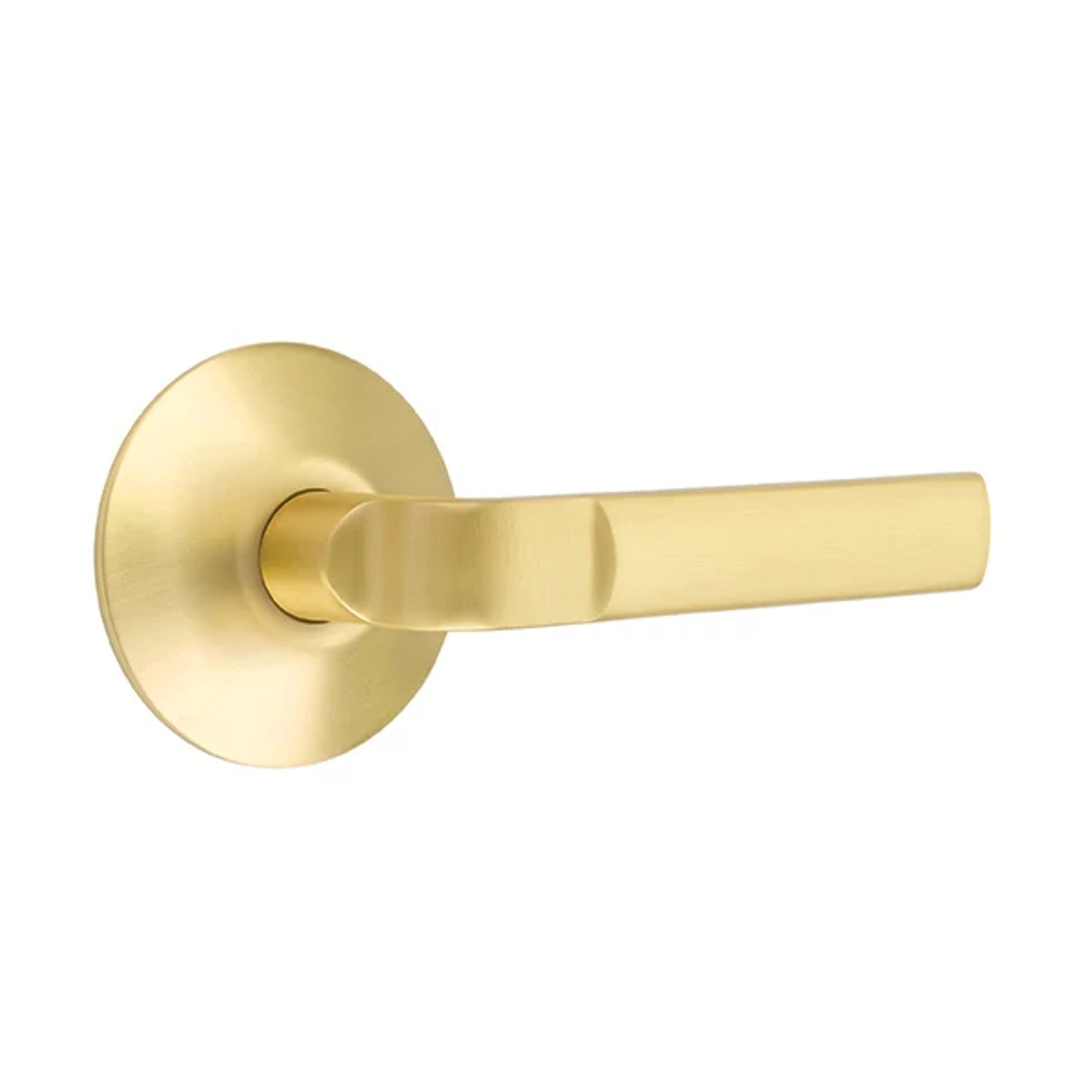 Emtek Aston Lever with Modern Rosette in Satin Brass