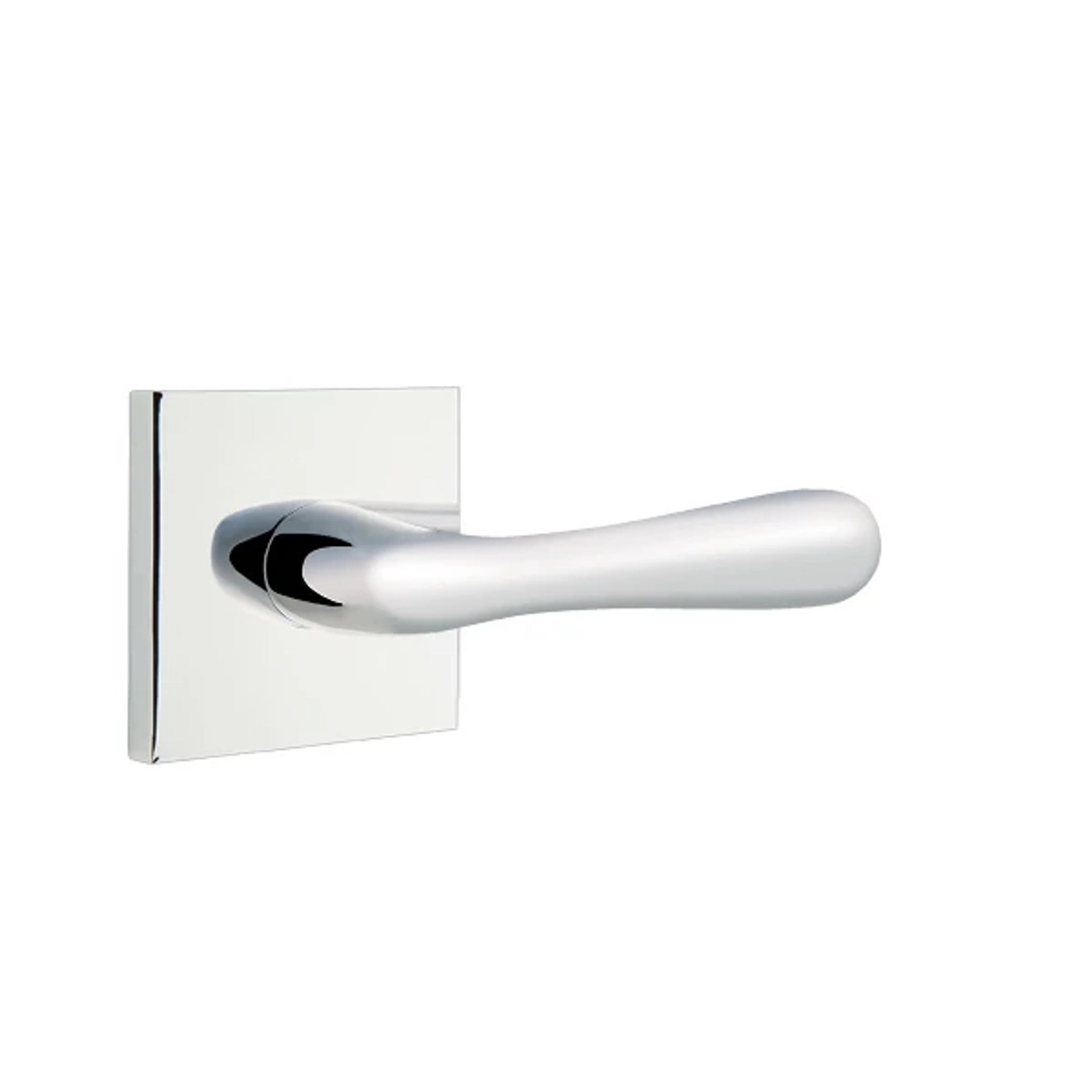 Emtek Basel Lever with Square Rosette in Polished Chrome