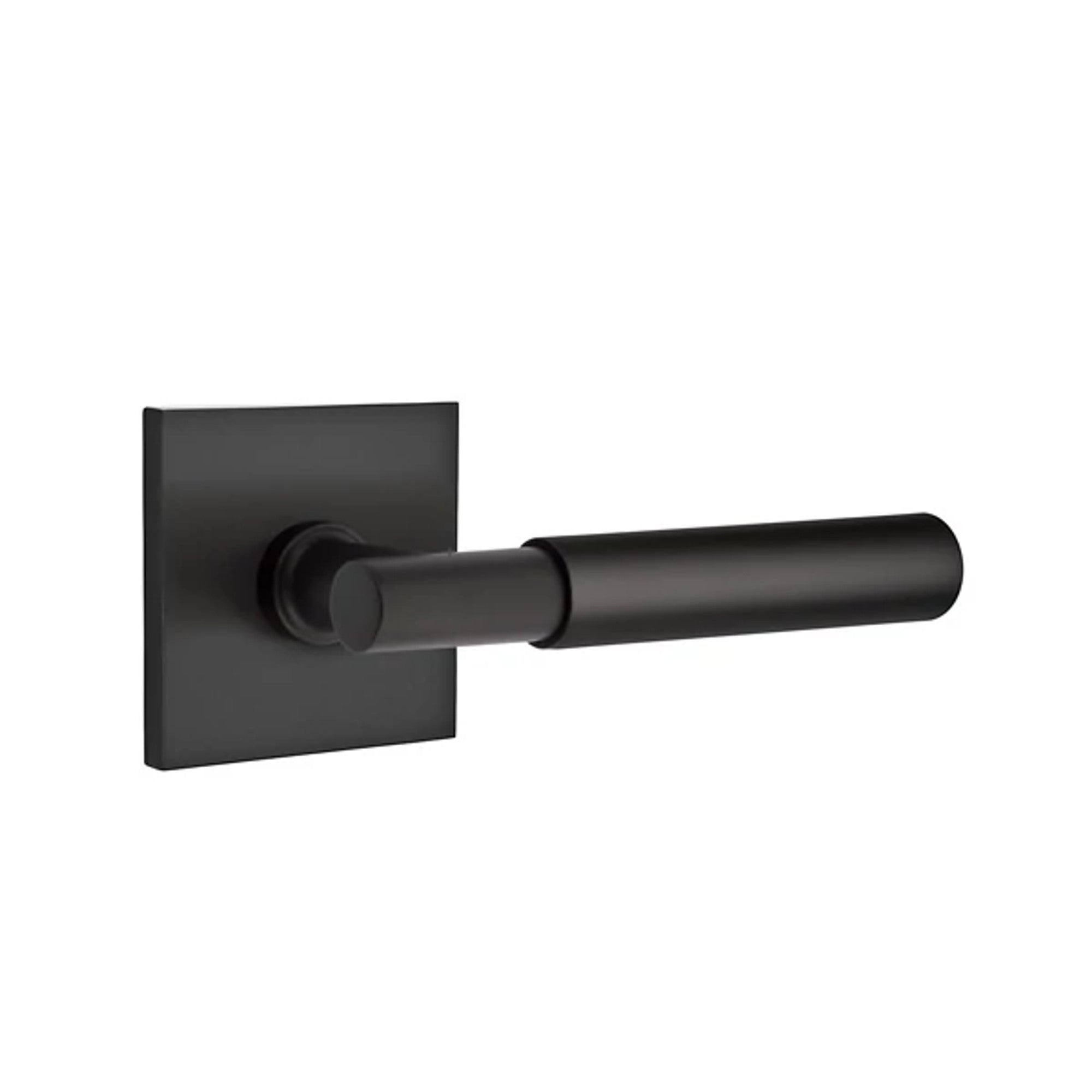 Emtek Myles Lever with Square Rosette in Flat Black