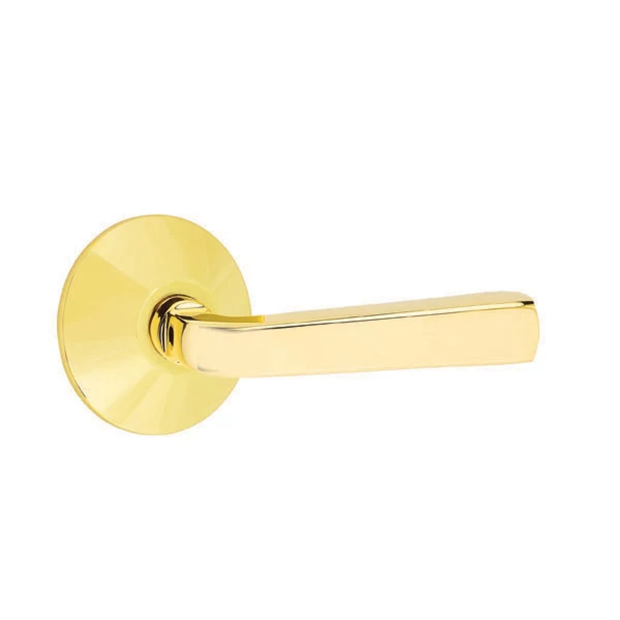 Emtek Sion Lever with Modern Rosette in Unlacquered Brass