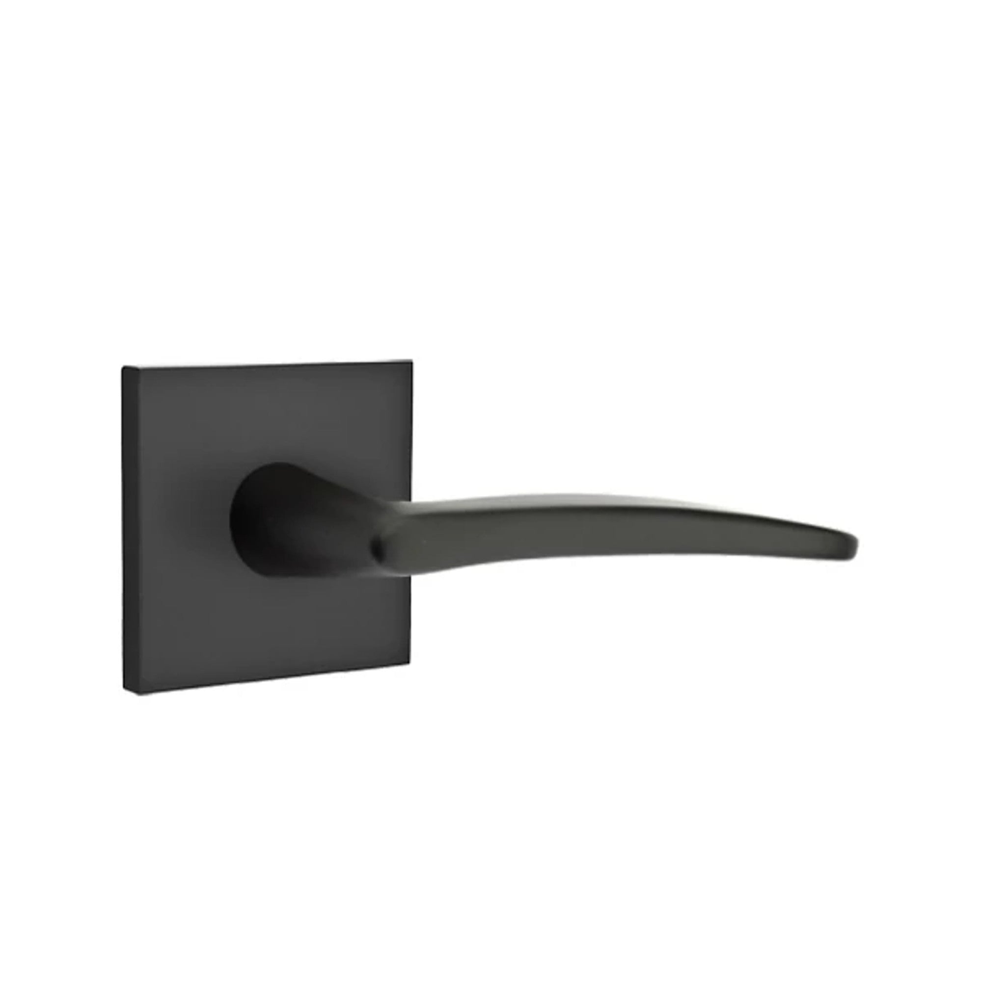 Emtek Poseidon Lever with Square Rosette in Flat Black