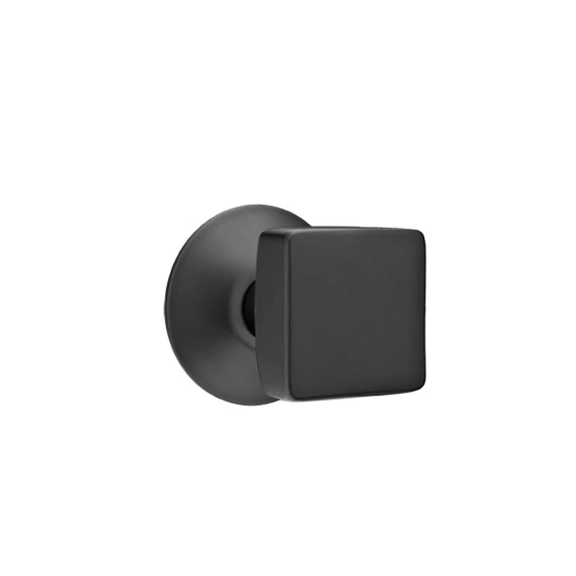 Emtek Square Knob with Modern Rosette in Flat Black