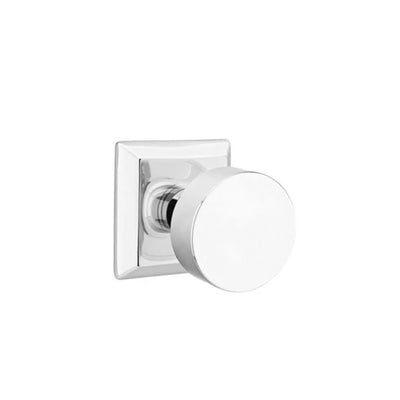 Emtek Round Knob with Quincy Rosette in Polished Chrome