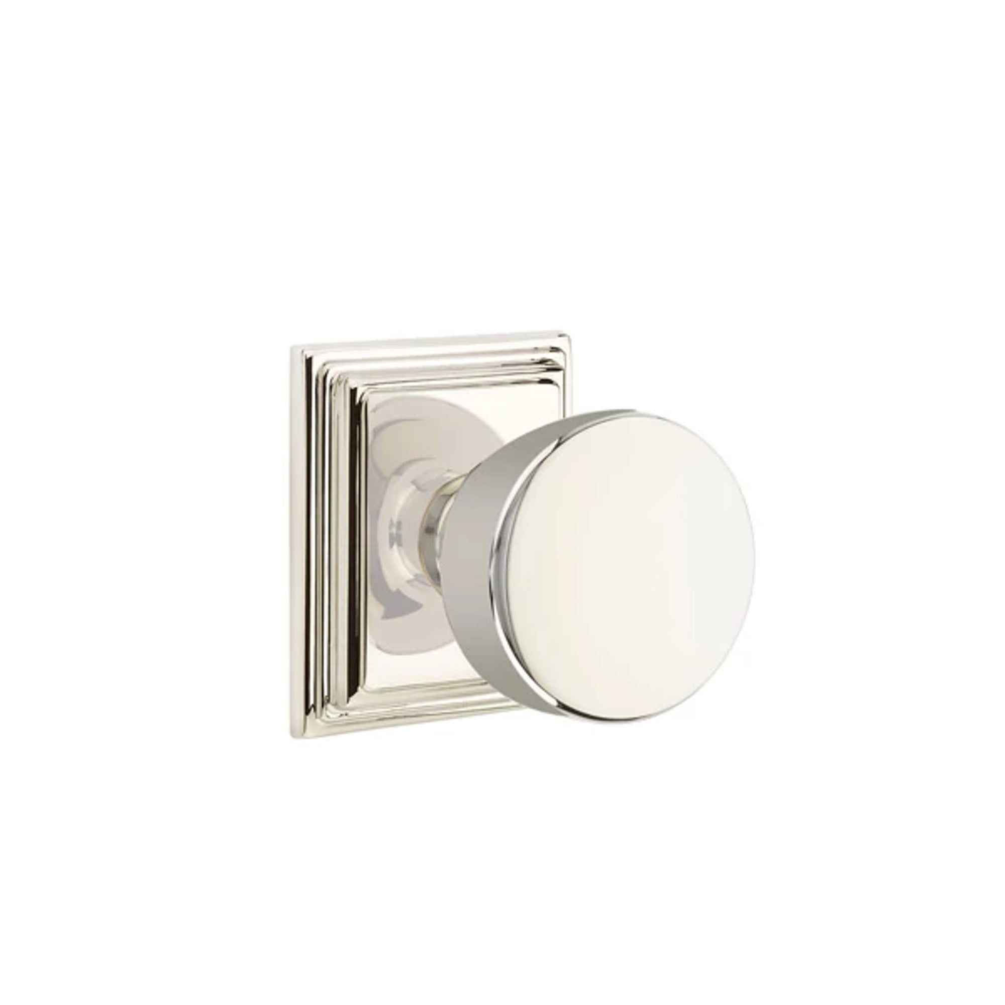 Emtek Laurent Knob with Wilshire Rosette in Polished Nickel
