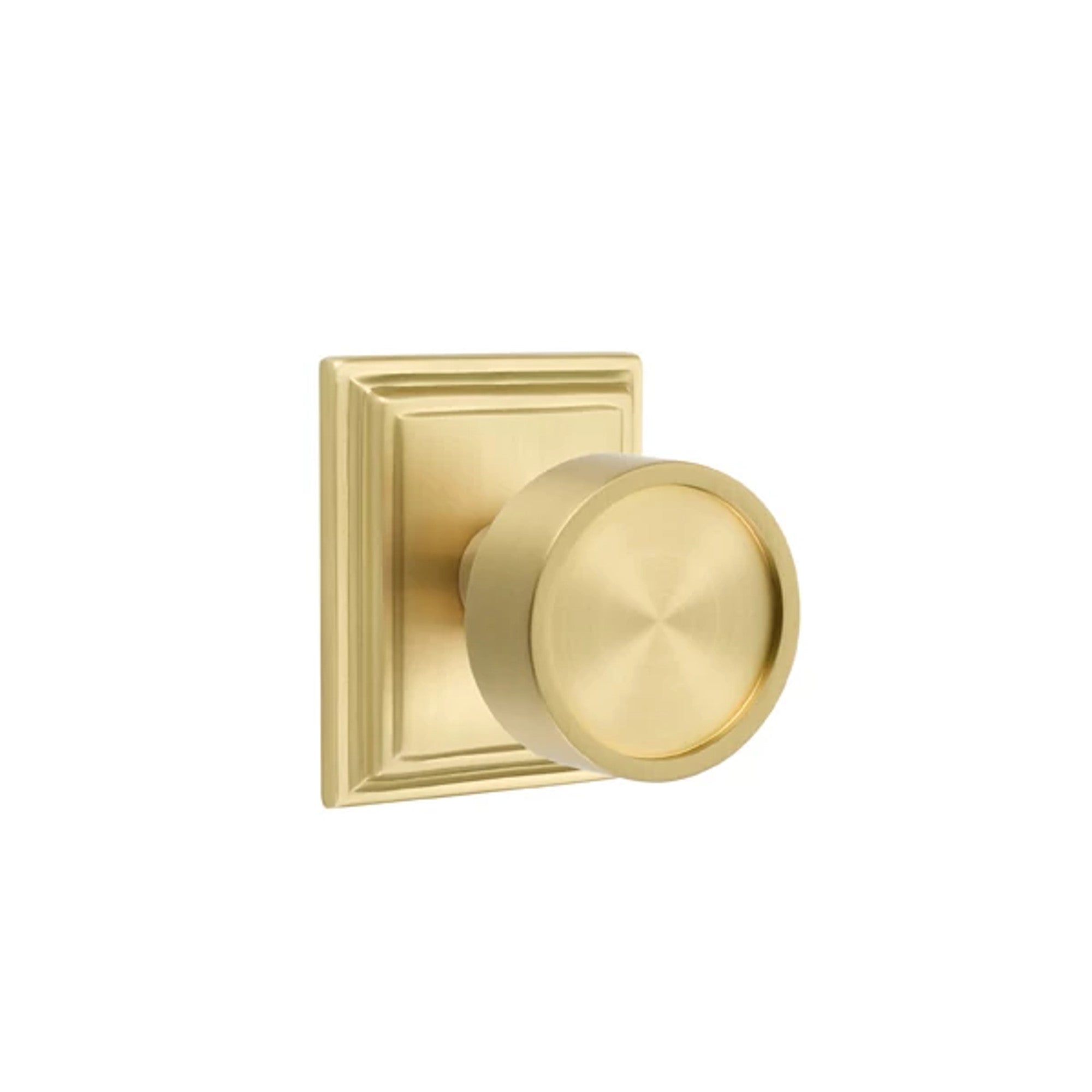 Emtek Verve Knob with Wilshire Rosette in Satin Brass