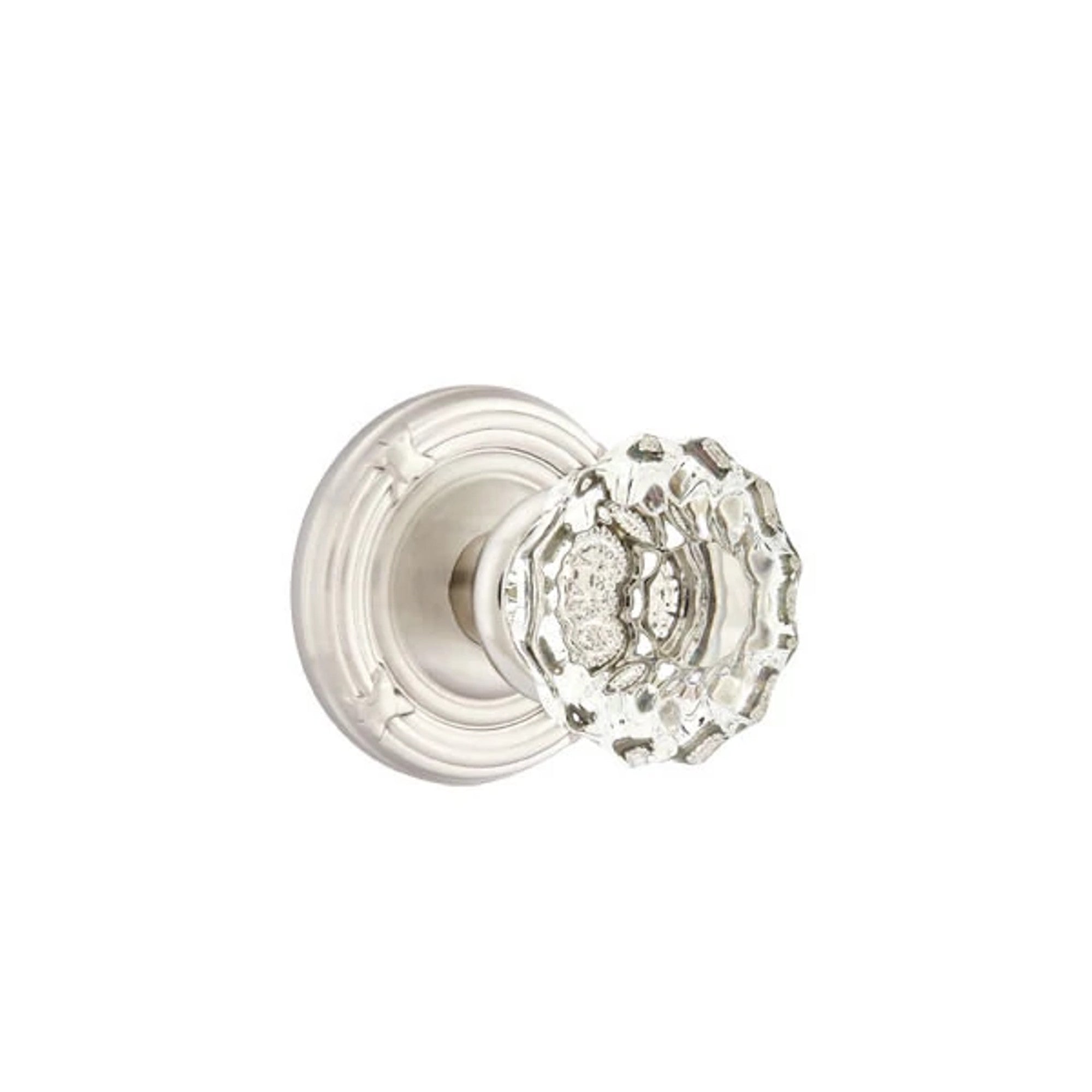 Emtek Astoria Knob with Ribbon & Reed Rosette in Satin Nickel