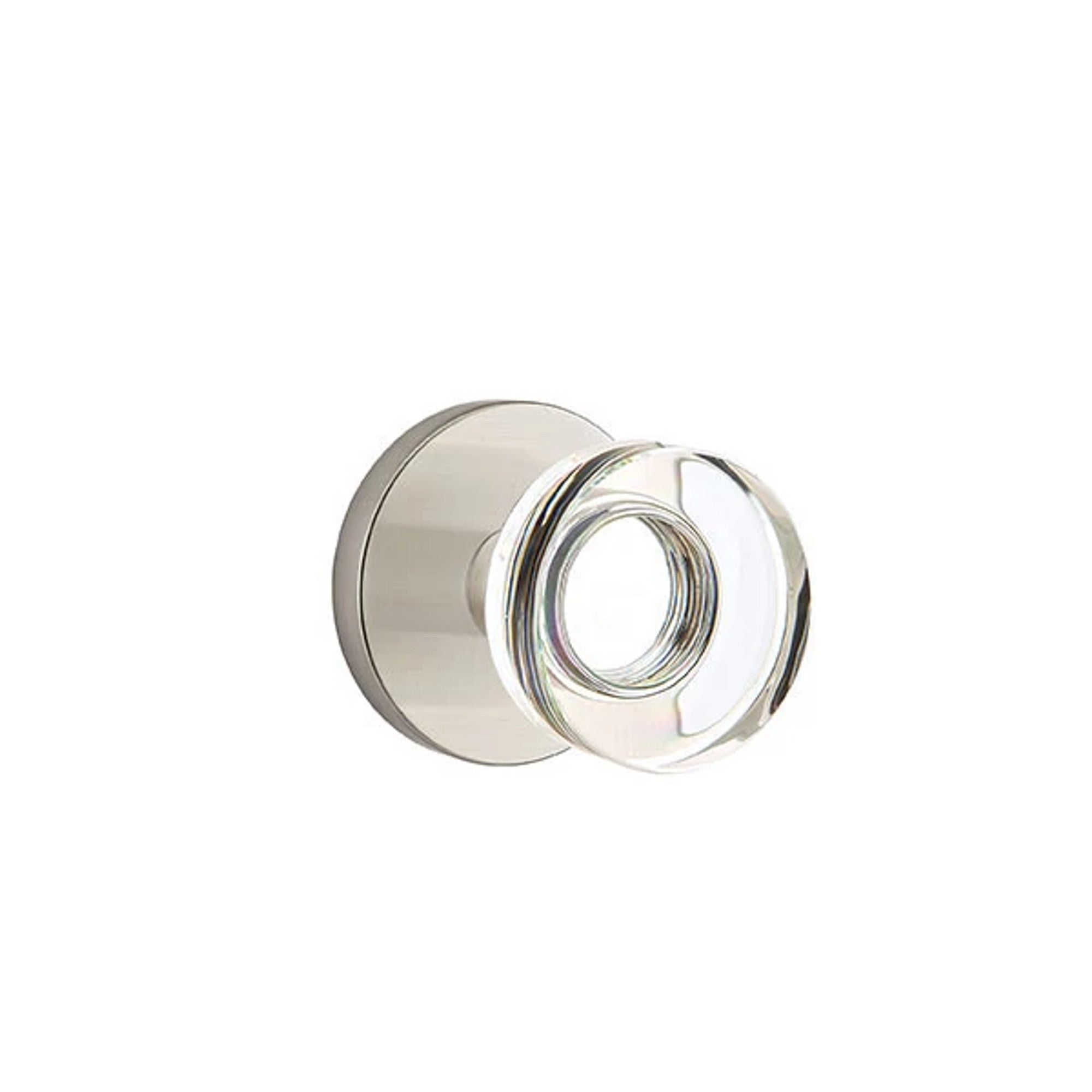 Emtek Modern Disc Glass Knob with Disk Rosette in Satin Nickel
