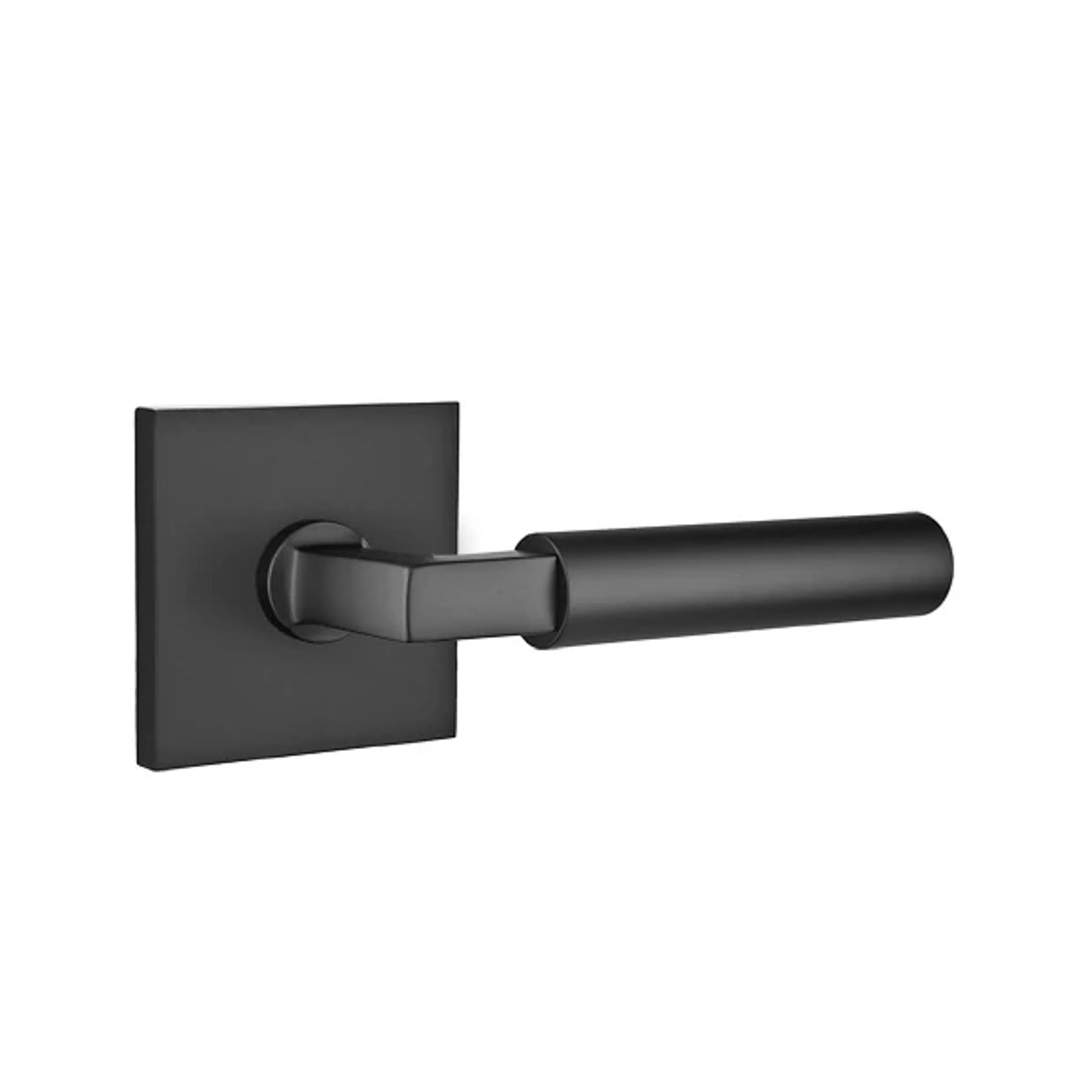 Emtek Hercules Lever with Square Rosette in Flat Black