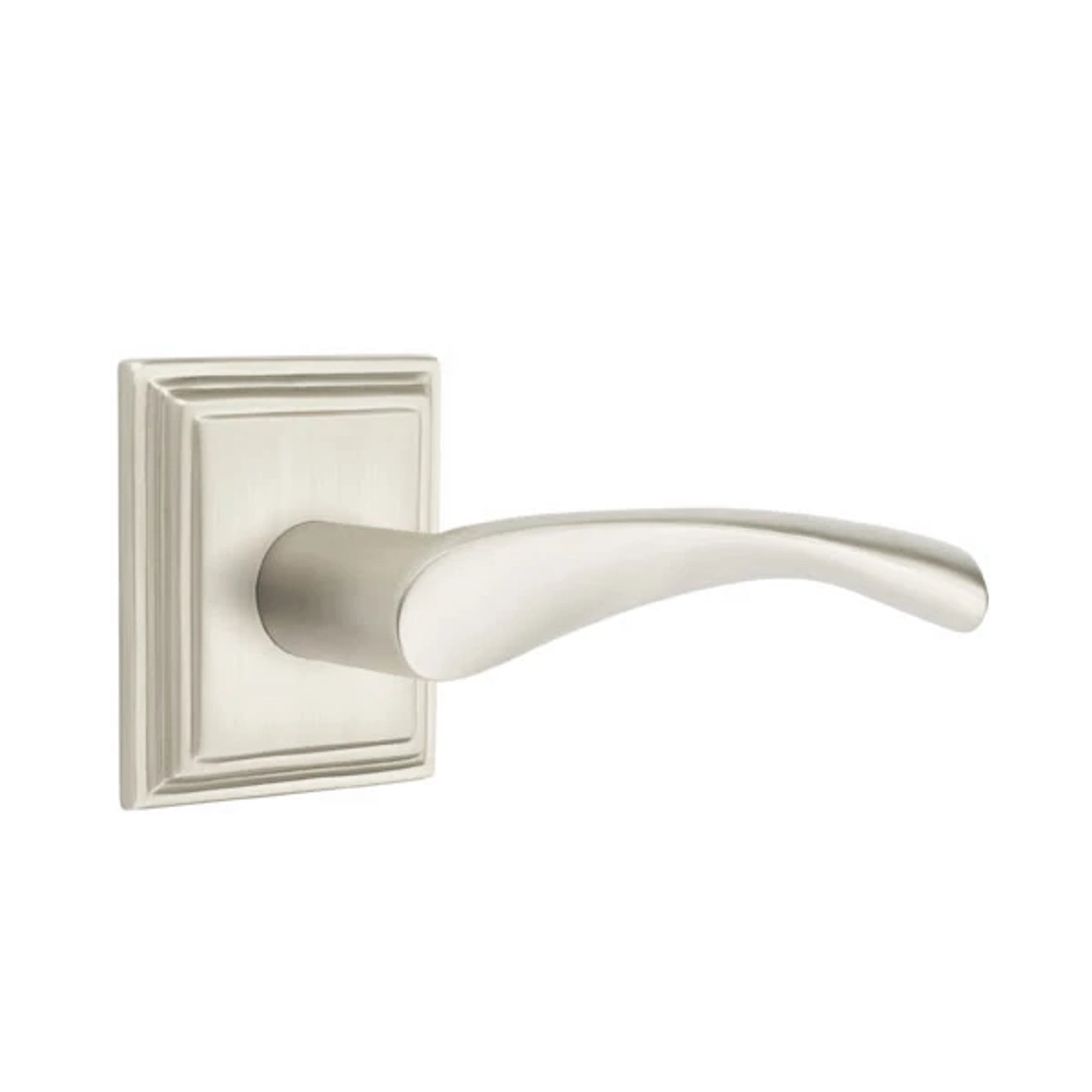 Emtek Triton Lever with Wilshire Rosette in Satin Nickel