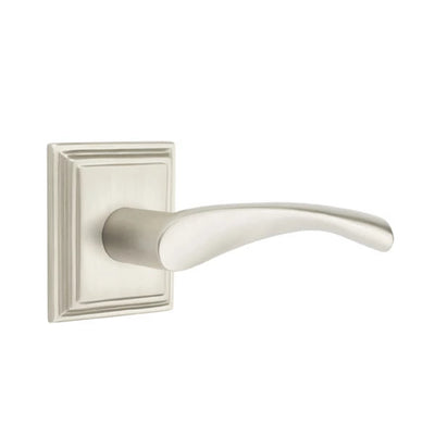 Emtek Triton Lever with Wilshire Rosette in Satin Nickel