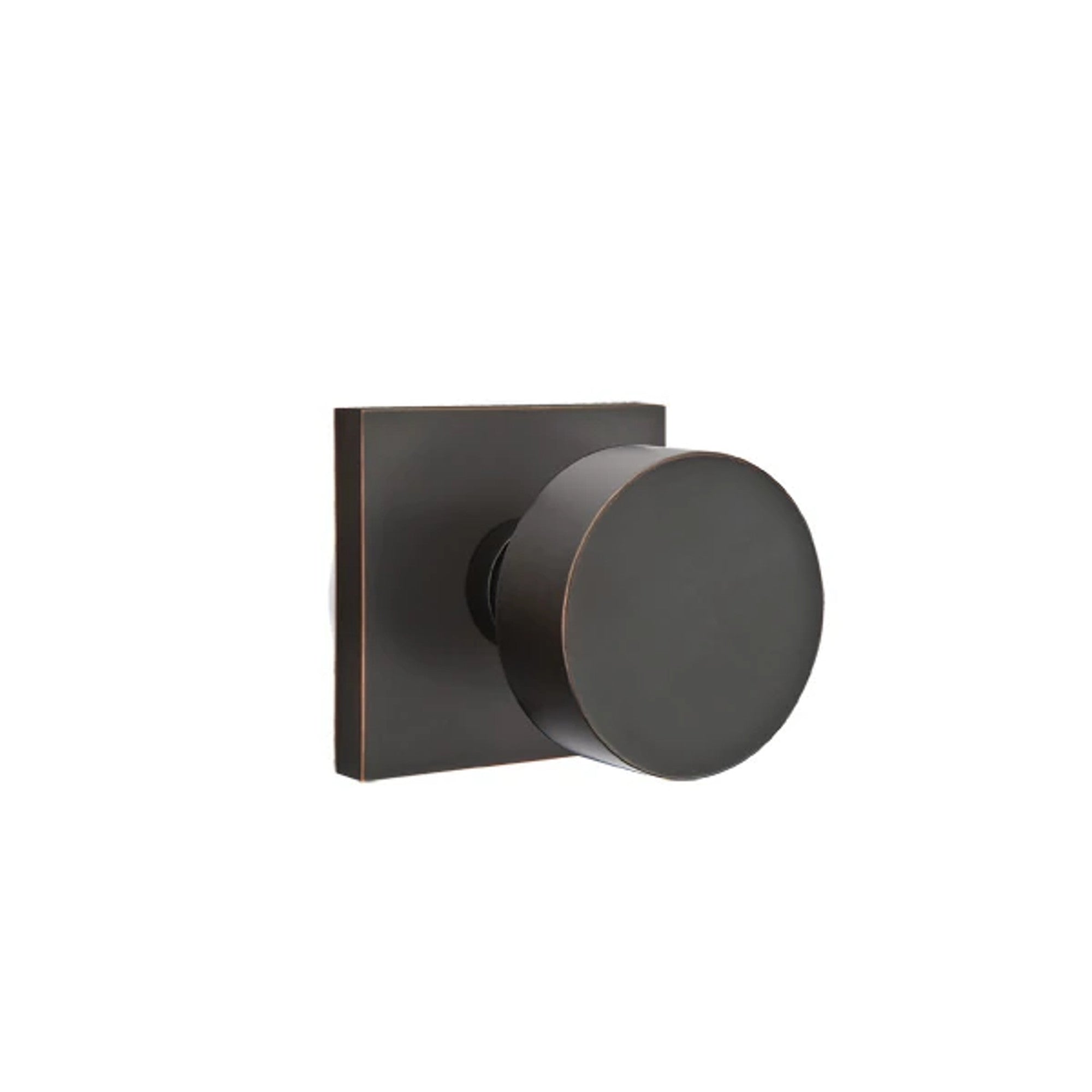 Emtek Round Knob with Square Rosette in Oil Rubbed Bronze