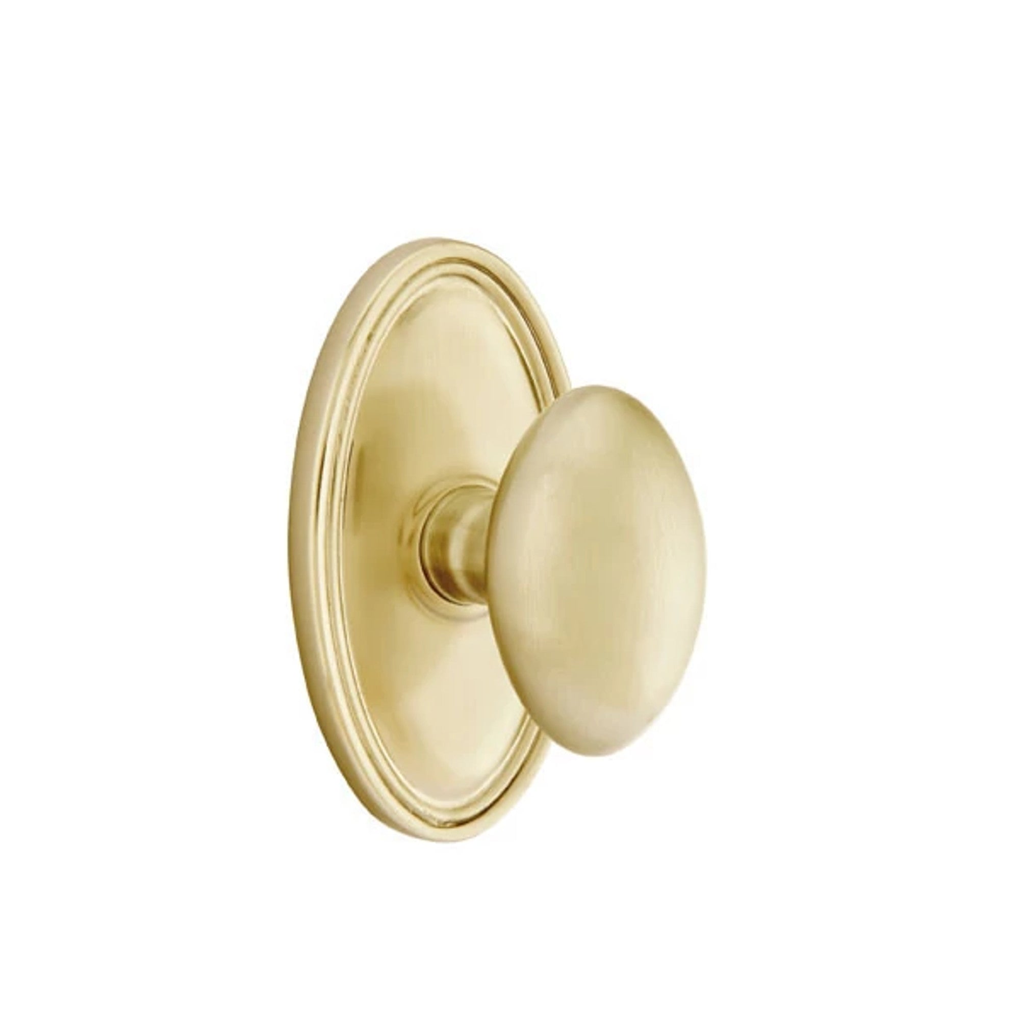 Emtek Egg Knob with Oval Rosette in Satin Brass