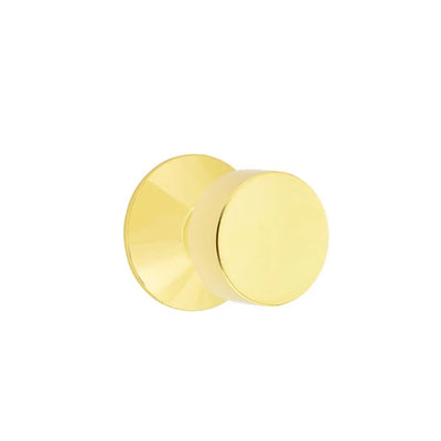 Emtek Round Knob with Modern Rosette in Unlacquered Brass