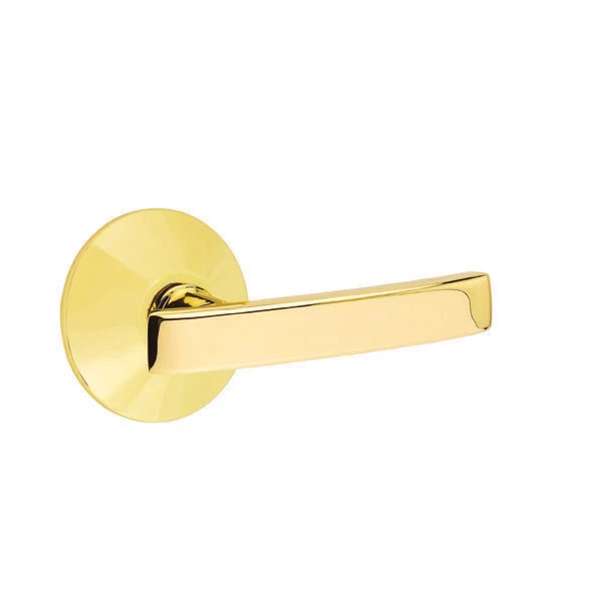 Emtek Geneva Lever with Modern Rosette in Unlacquered Brass