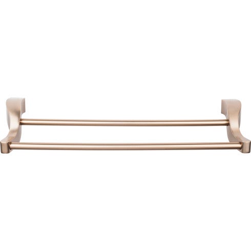 Top Knobs Aqua Bath Double Towel Bar 24" in Brushed Bronze