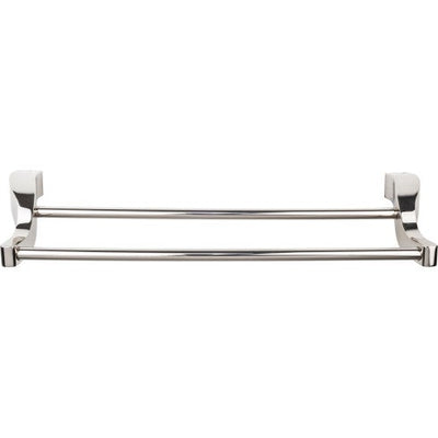 Top Knobs Aqua Bath Double Towel Bar 24" in Polished Nickel