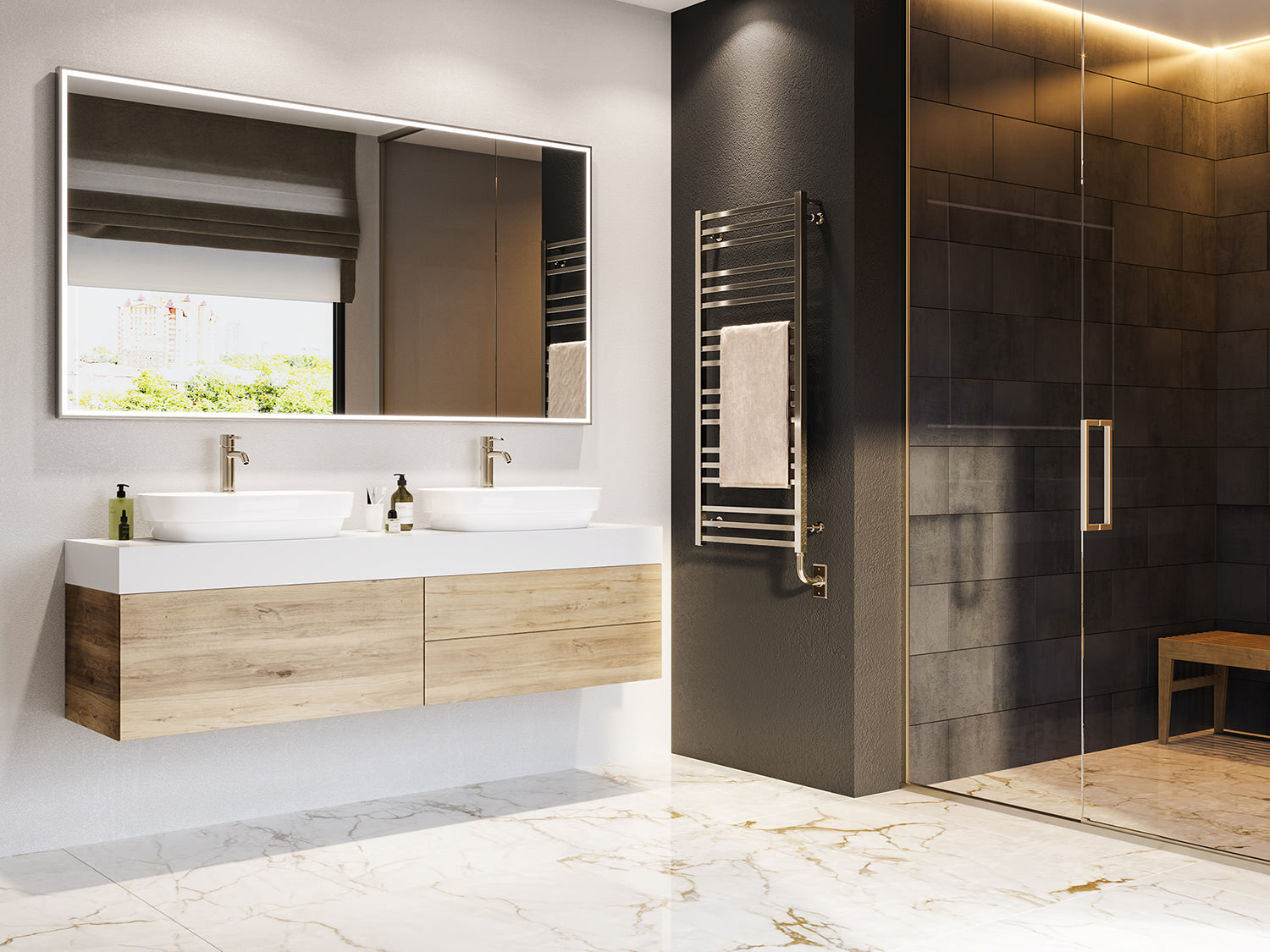 19.5"x64" Avento Electric Towel Warmer