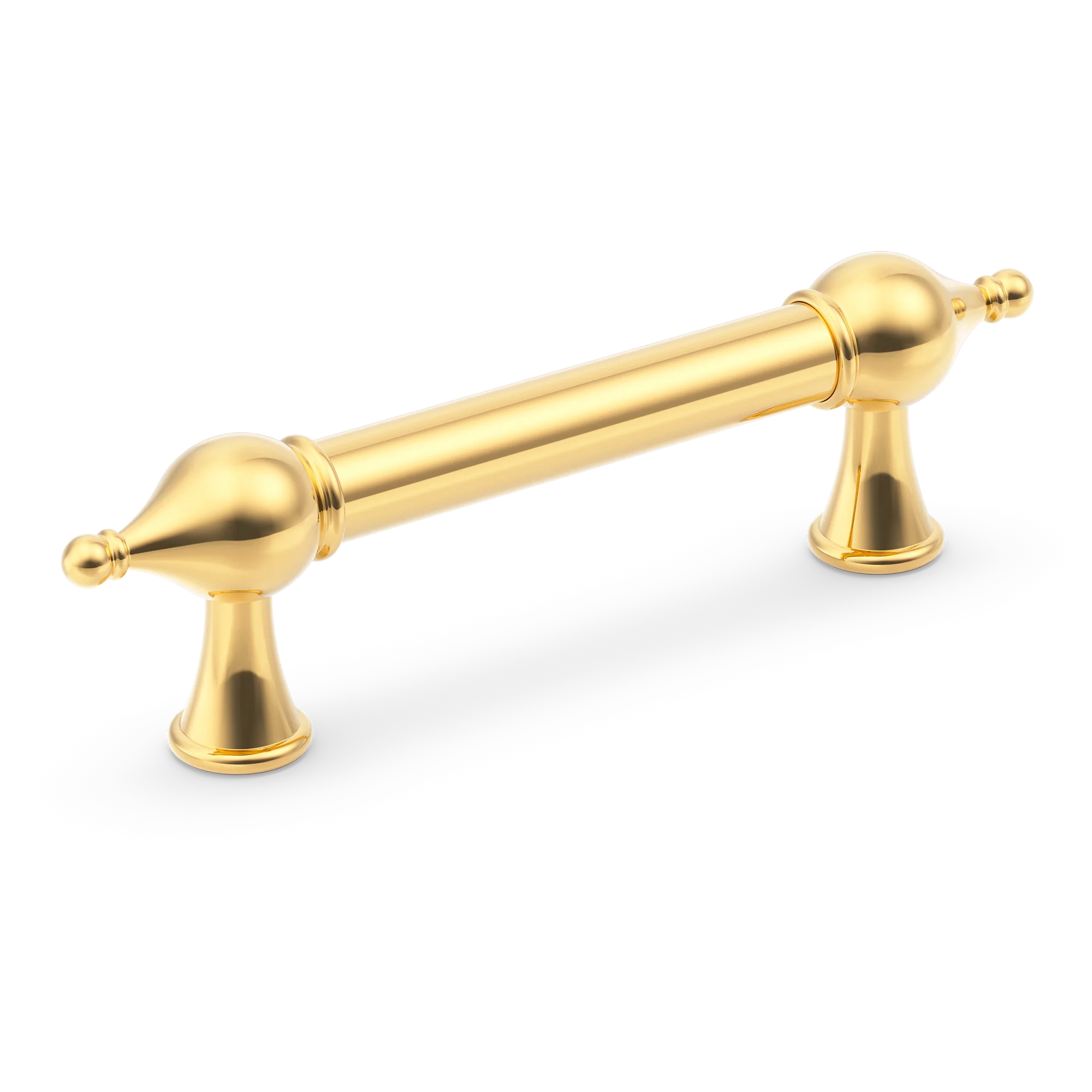 Armac Martin Belgrave Cabinet Handle in 96mm / Polished Brass Lacquered