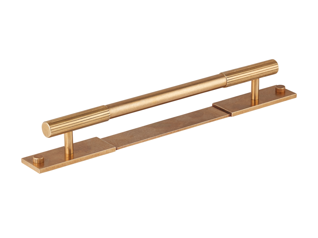 224MM MIX Straight Knurled Pull Handle & Backplate