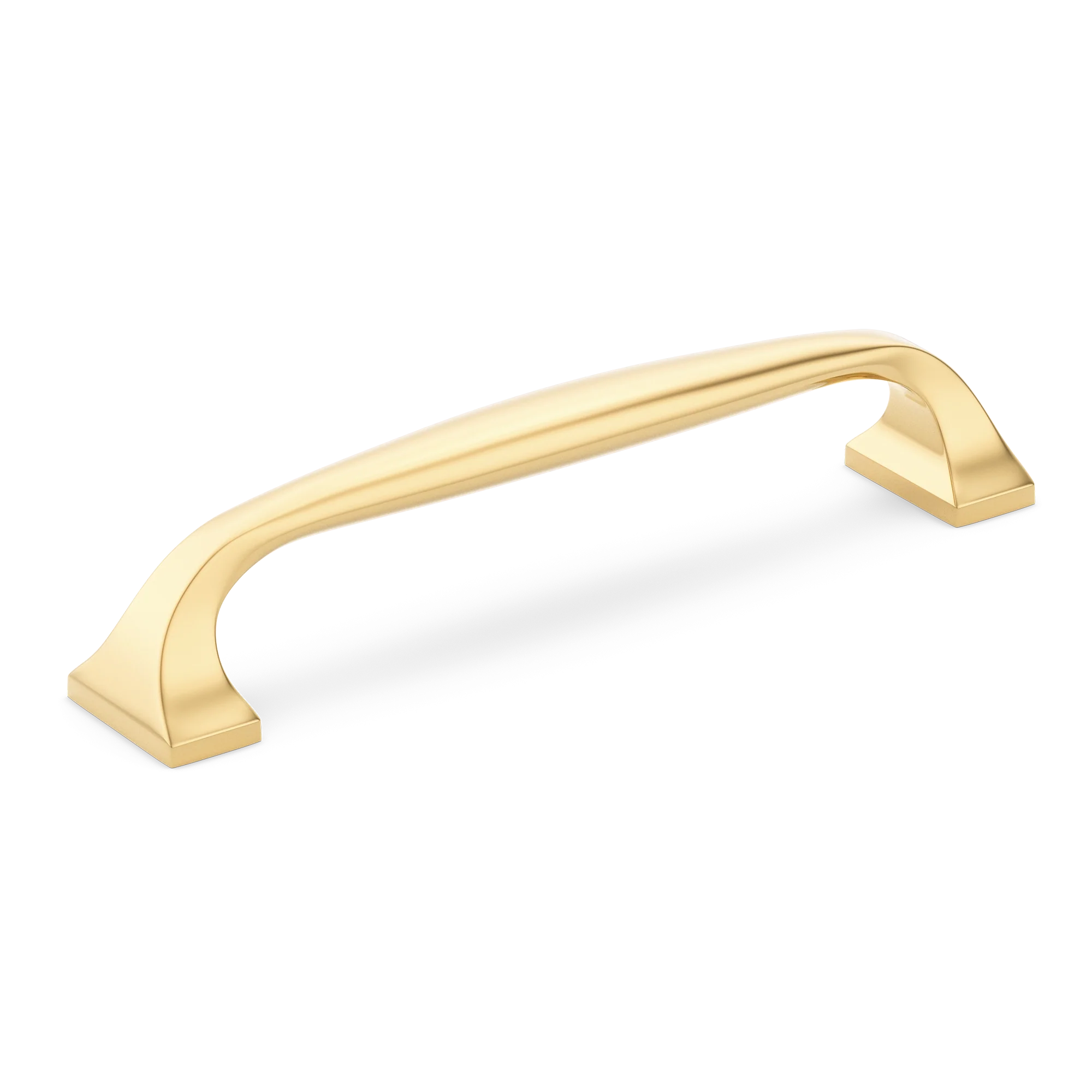 Armac Martin Bournville Cabinet Handle in 86mm / Polished Brass Unlacquered