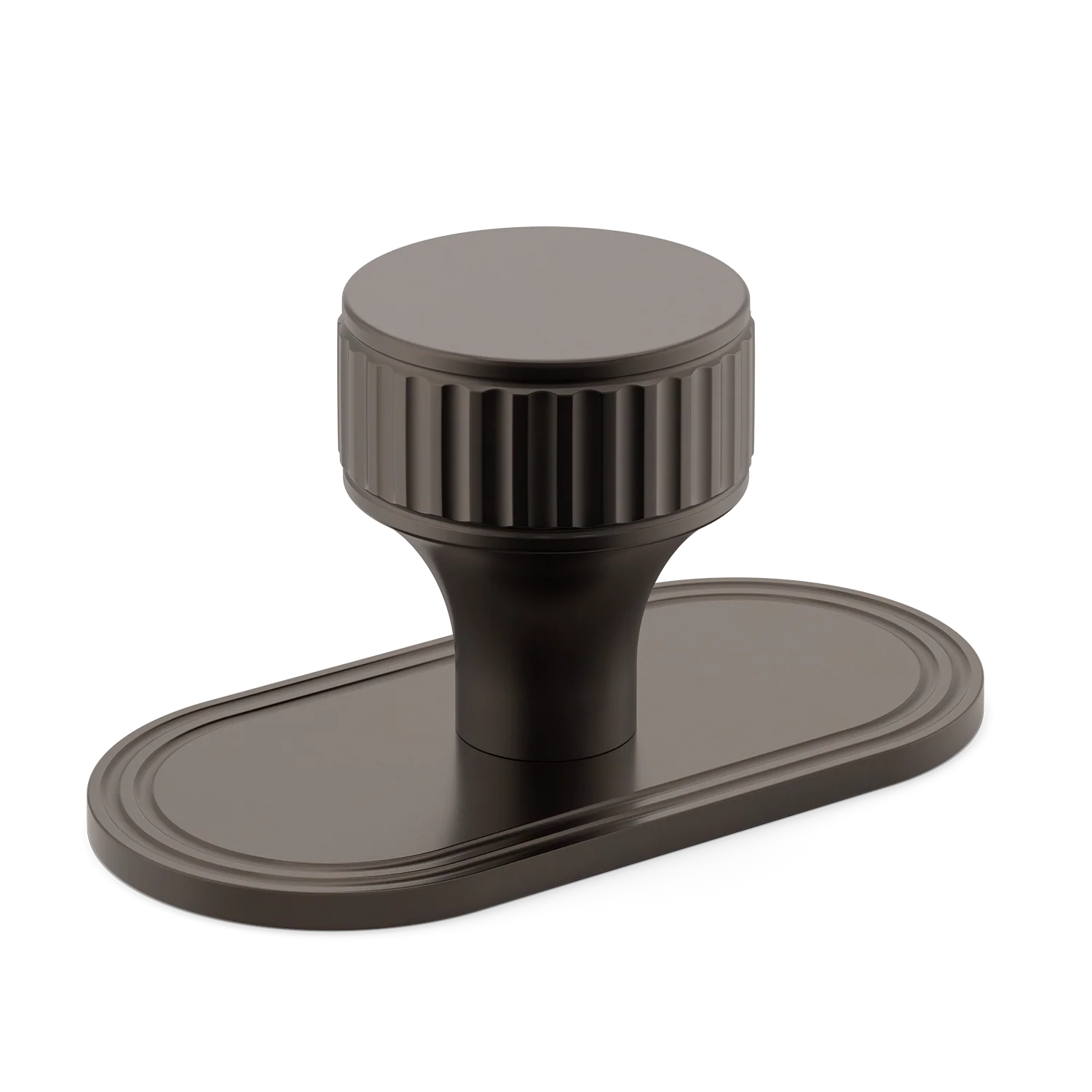Armac Martin Barwick Ridged Cabinet Knob with Backplate in 25mm / Dark Bronze