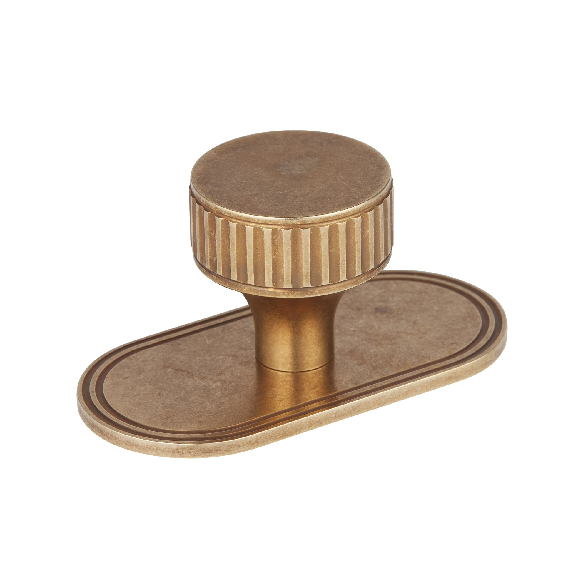 Armac Martin Barwick Ridged Cabinet Knob with Backplate