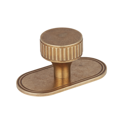 Armac Martin Barwick Ridged Cabinet Knob with Backplate