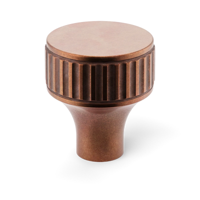 Armac Martin Barwick Ridged Cabinet Knob in 25mm / Aged Copper