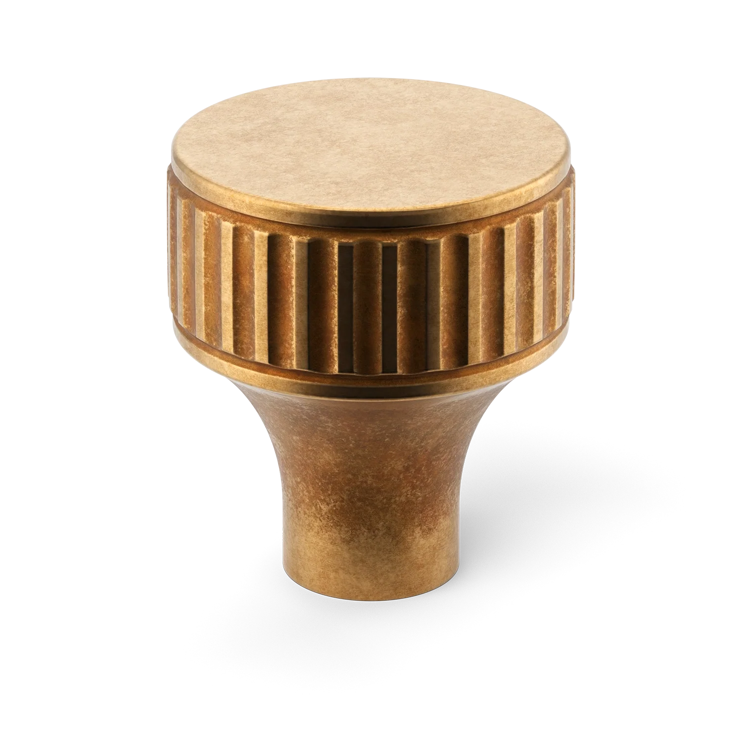 Armac Martin Barwick Ridged Cabinet Knob in 25mm / Burnished Brass