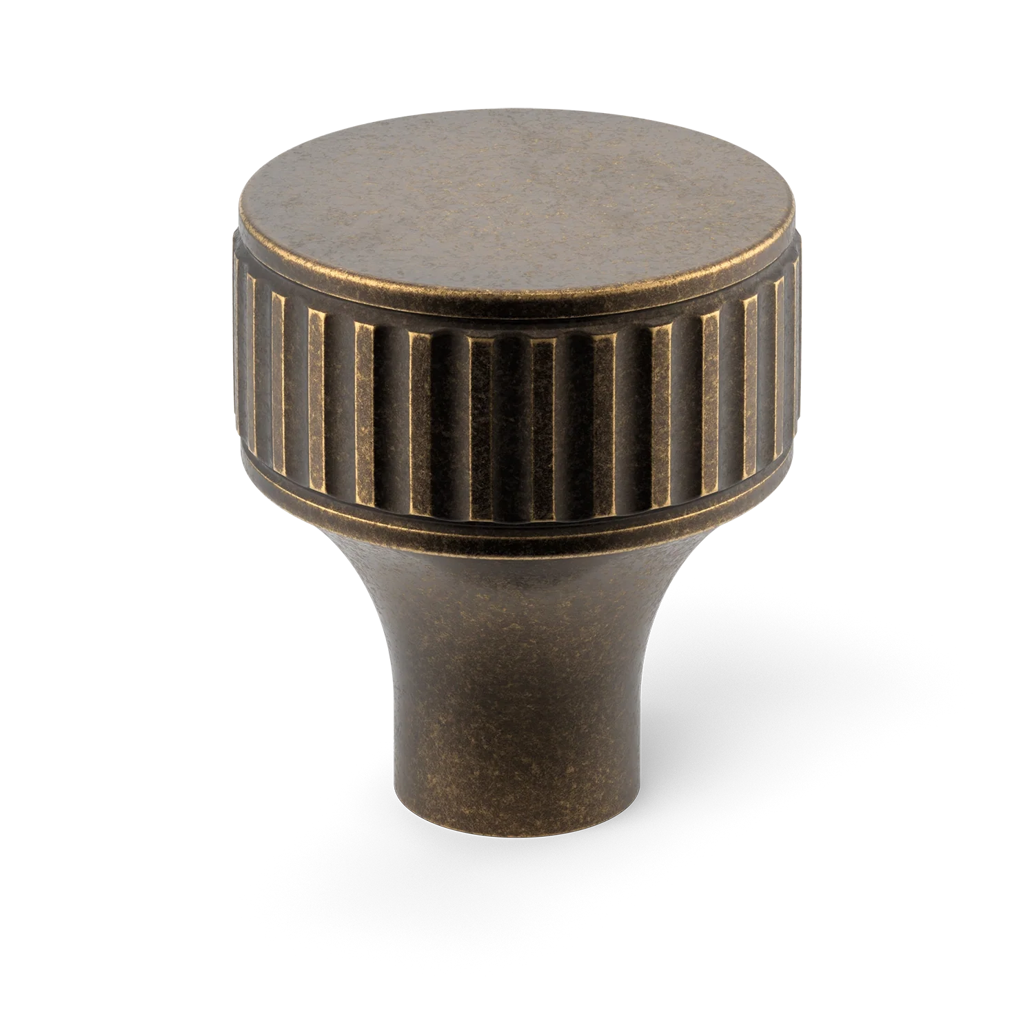 Armac Martin Barwick Ridged Cabinet Knob in 25mm / Dark Aged Brass