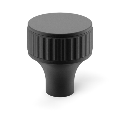 Armac Martin Barwick Ridged Cabinet Knob in 25mm / Matt Black Lacquered