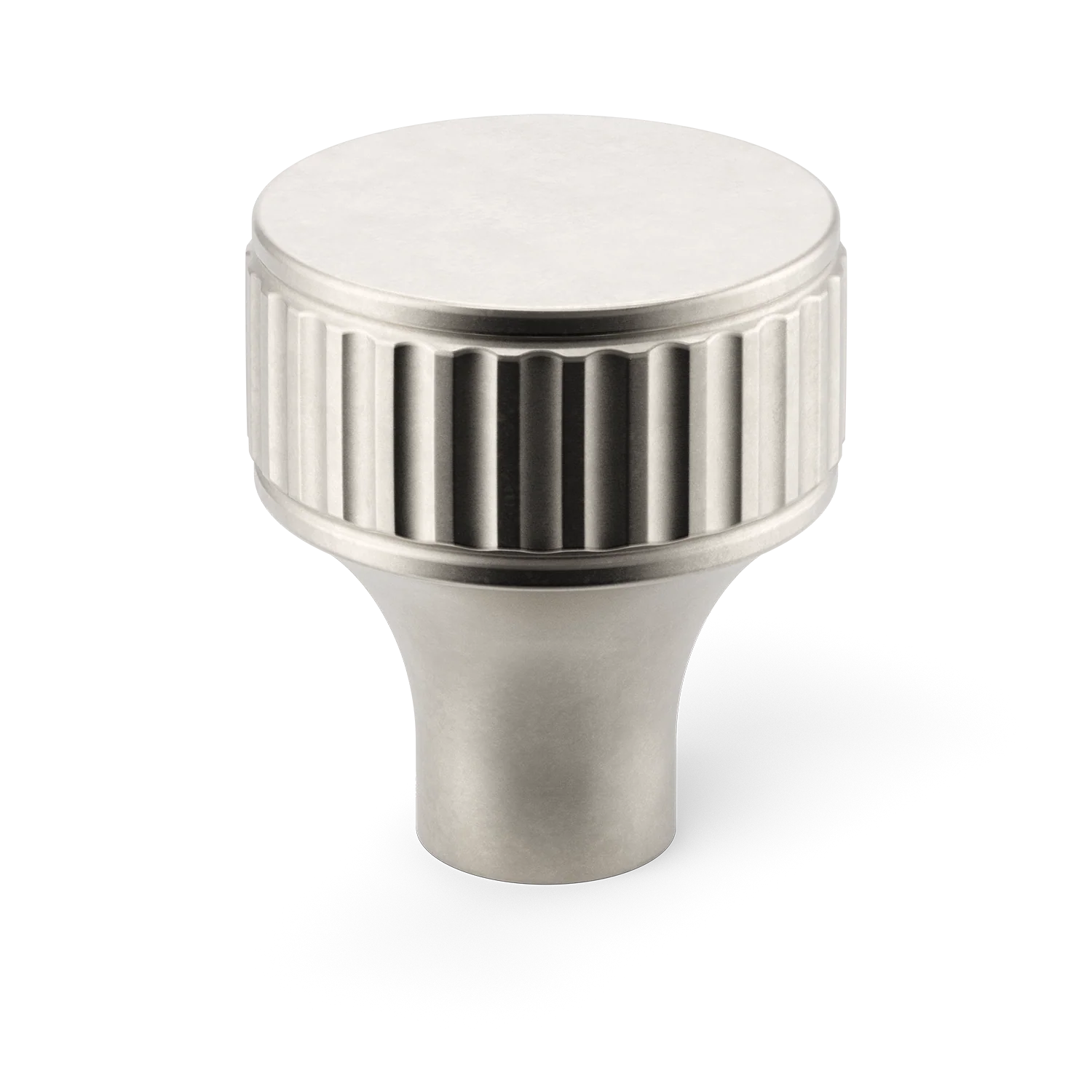 Armac Martin Barwick Ridged Cabinet Knob in 25mm / Barrelled Nickel Plate
