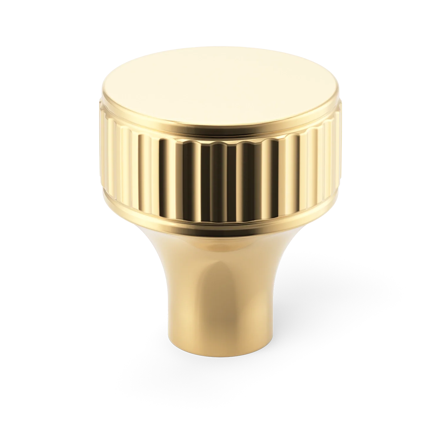 Armac Martin Barwick Ridged Cabinet Knob in 25mm / Polished Brass Unlacquered