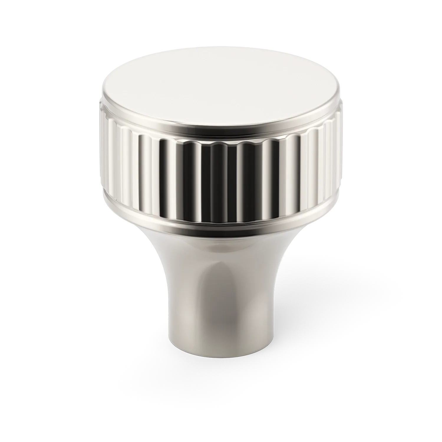 Armac Martin Barwick Ridged Cabinet Knob in 25mm / Polished Nickel Plate