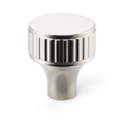 Armac Martin Barwick Ridged Cabinet Knob in 25mm / Polished Nickel Plate