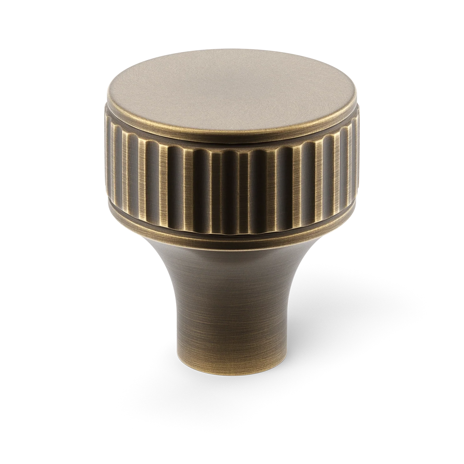 Armac Martin Barwick Ridged Cabinet Knob in 25mm / Satin Antique Satin Lacquered
