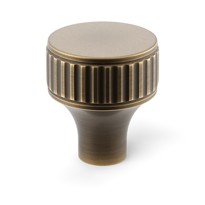 Armac Martin Barwick Ridged Cabinet Knob in 25mm / Satin Antique Satin Lacquered
