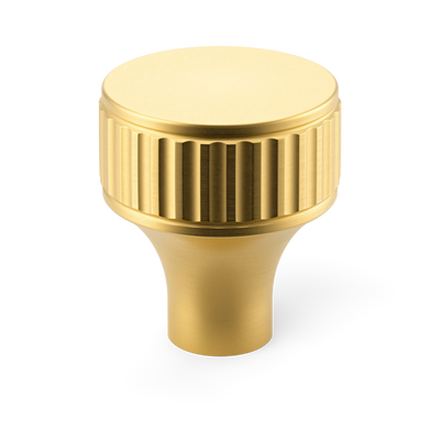 Armac Martin Barwick Ridged Cabinet Knob in 25mm / Satin Brass Lacquered