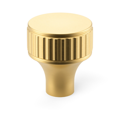 Armac Martin Barwick Ridged Cabinet Knob in 25mm / Satin Brass Satin Lacquered