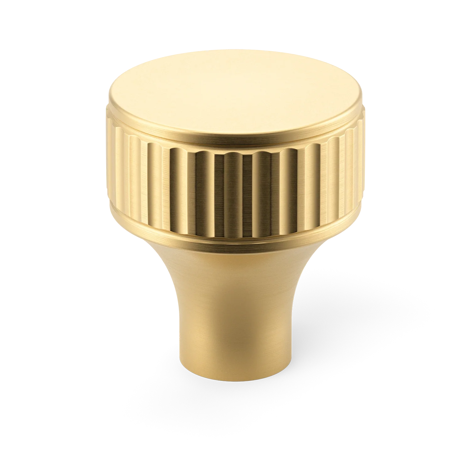 Armac Martin Barwick Ridged Cabinet Knob in 25mm / Satin Brass Unlacquered