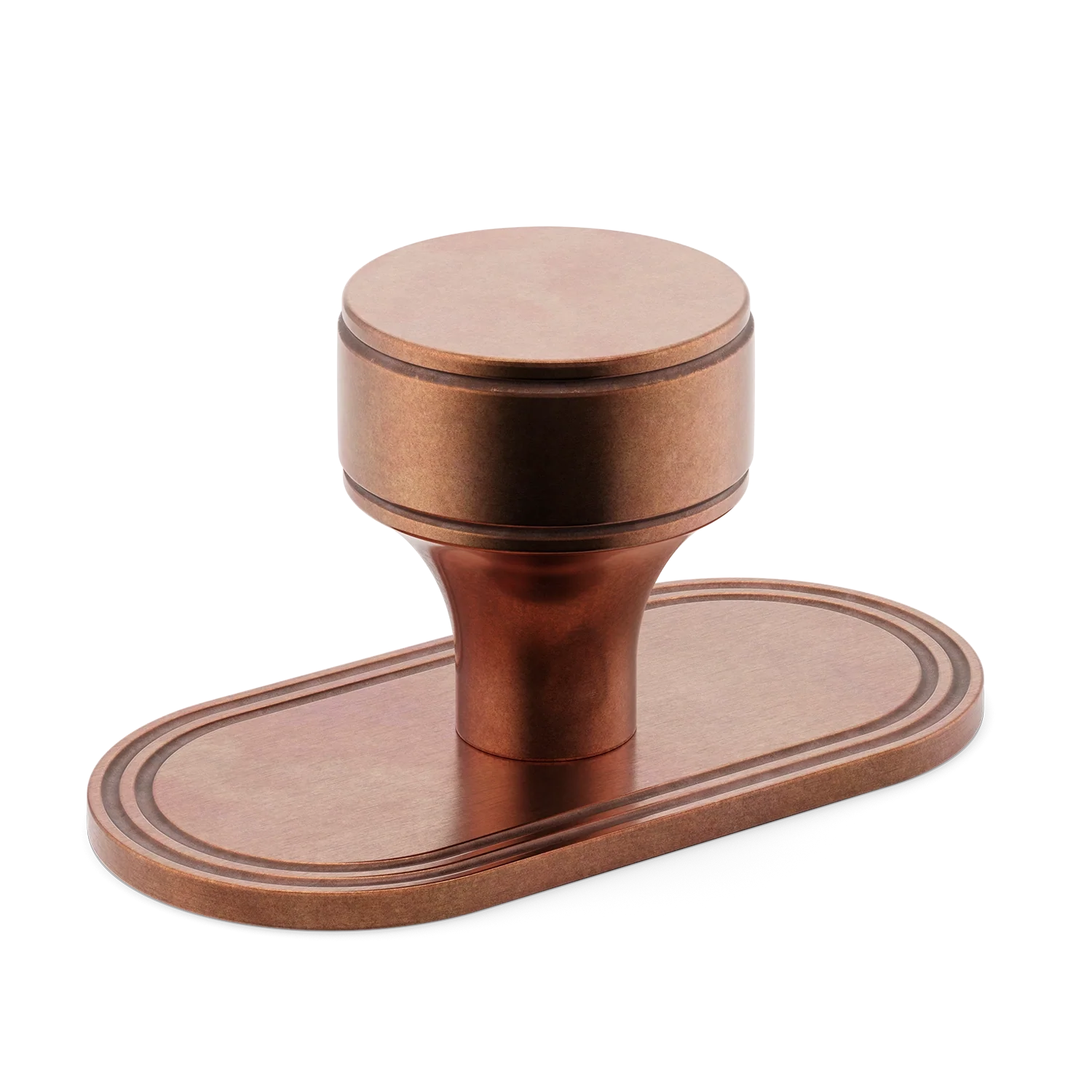 Armac Martin Barwick Plain Cabinet Knob with Backplate in 25mm / Aged Copper