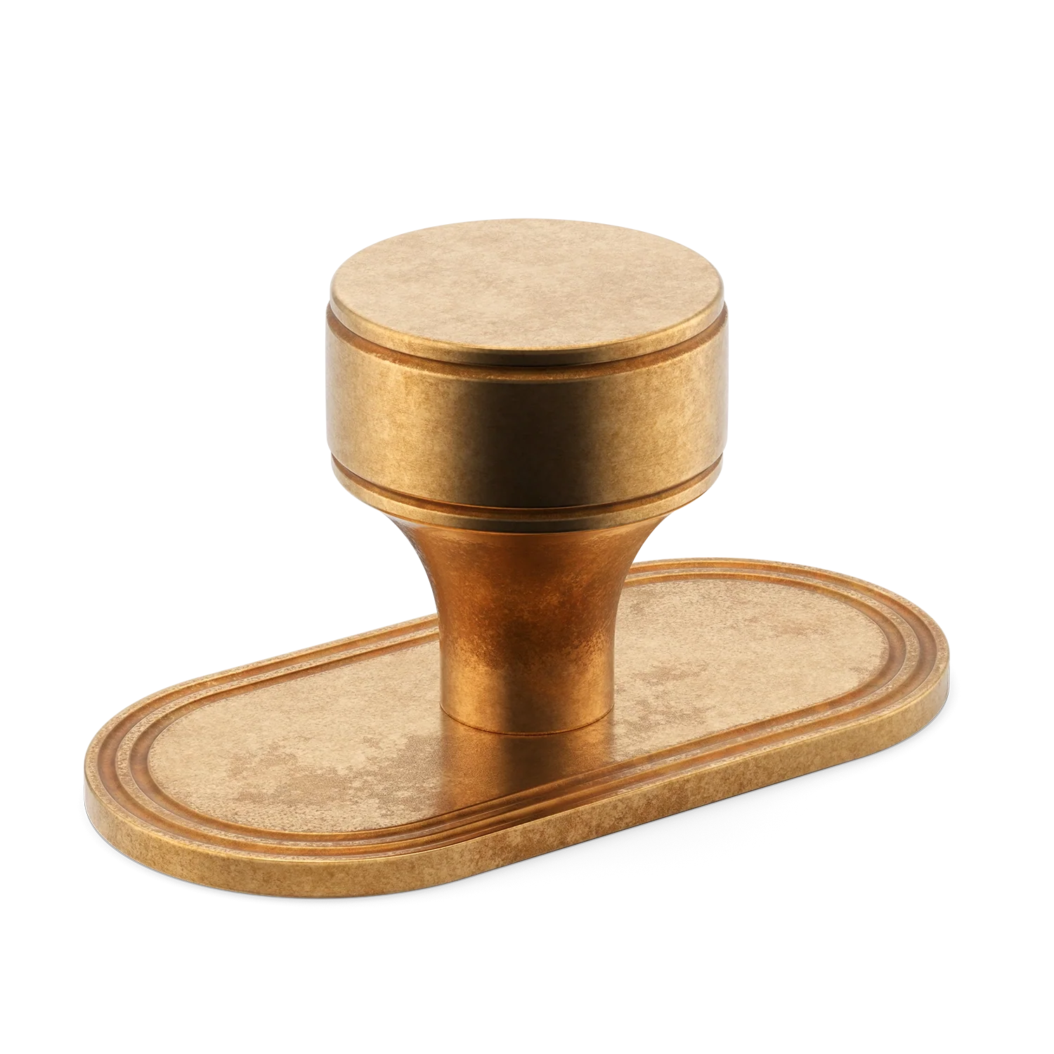 Armac Martin Barwick Plain Cabinet Knob with Backplate in 25mm / Burnished Brass