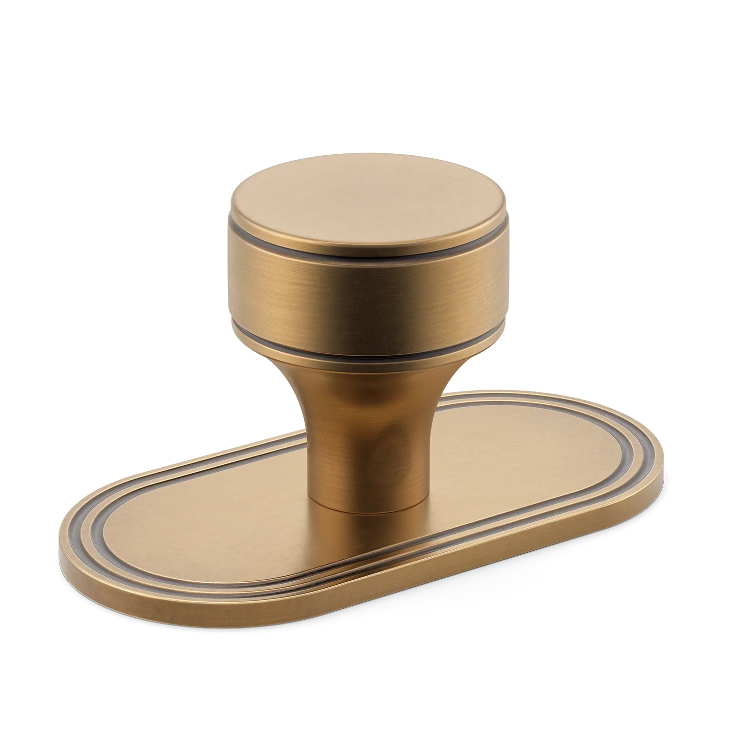 Armac Martin Barwick Plain Cabinet Knob with Backplate in 25mm / Fine English Antique