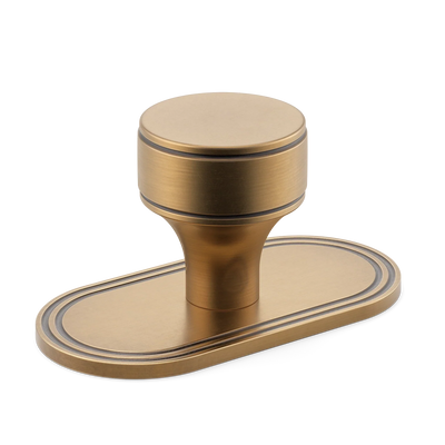 Armac Martin Barwick Plain Cabinet Knob with Backplate in 25mm / Fine English Antique