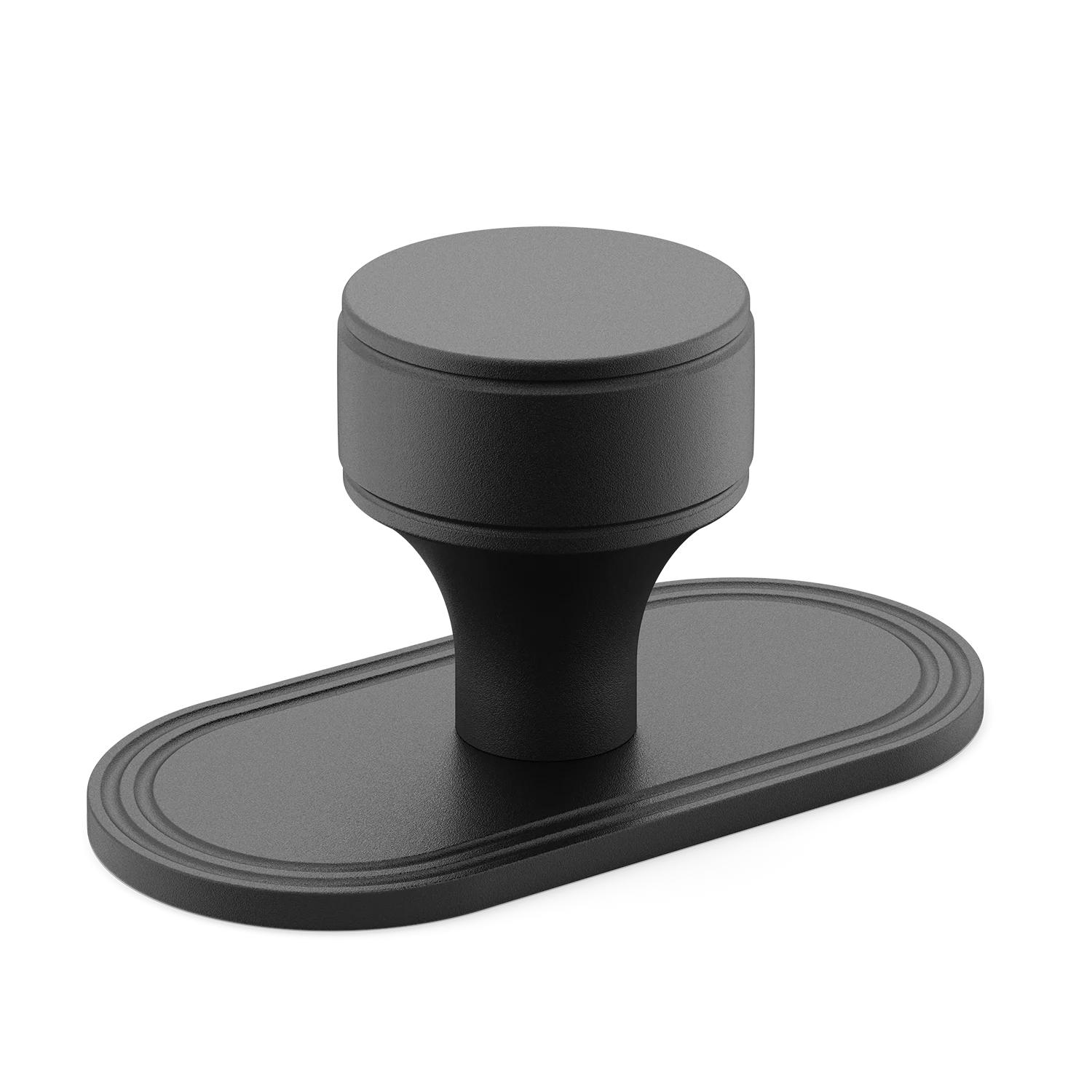 Armac Martin Barwick Plain Cabinet Knob with Backplate in 25mm / Matt Black Lacquered