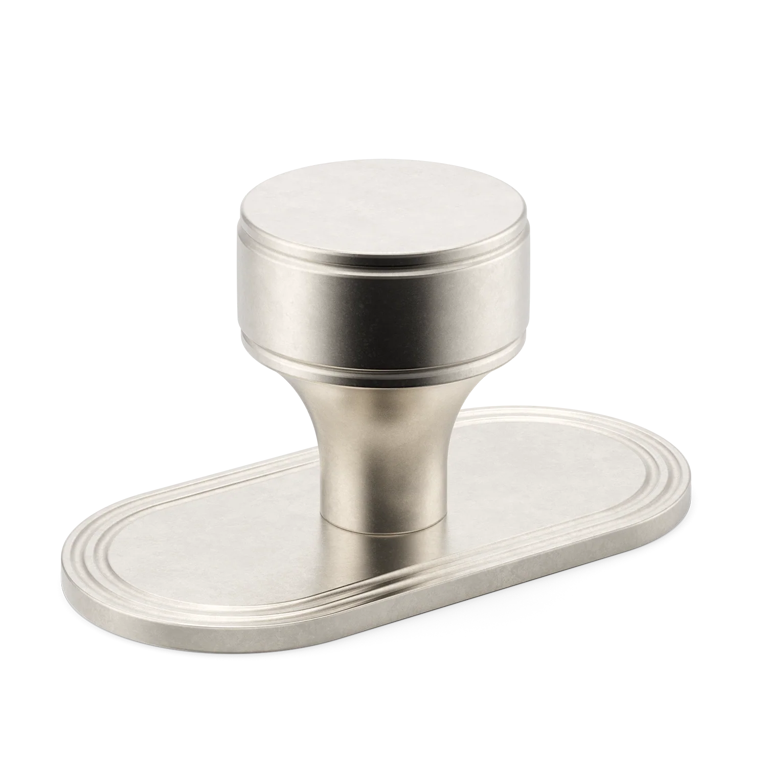 Armac Martin Barwick Plain Cabinet Knob with Backplate in 25mm / Barrelled Nickel Plate